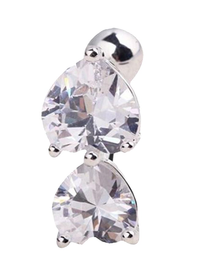 Bluelans - Zircon Studded Two Hearts Belly Ring - Image 1