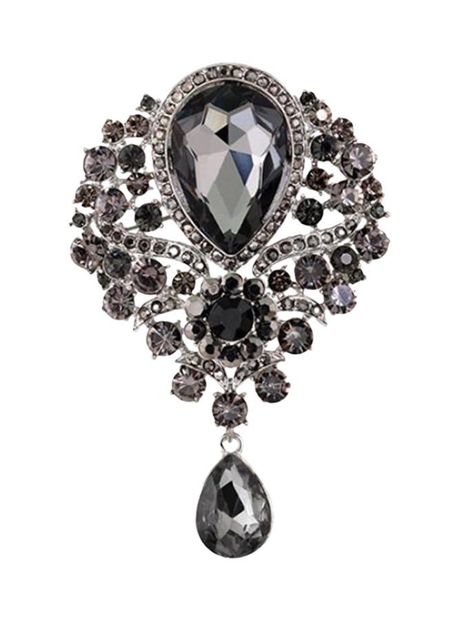 Bluelans Rhinestone Teardrop Dangle Brooch Pin