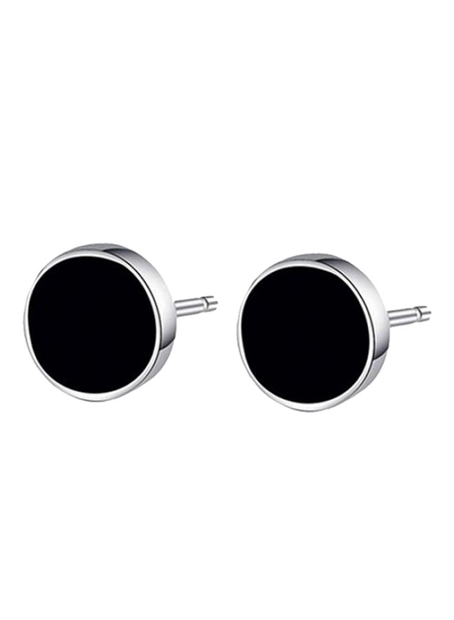 Bluelans 925 Sterling Silver Plated Vinyl Stud Earrings 