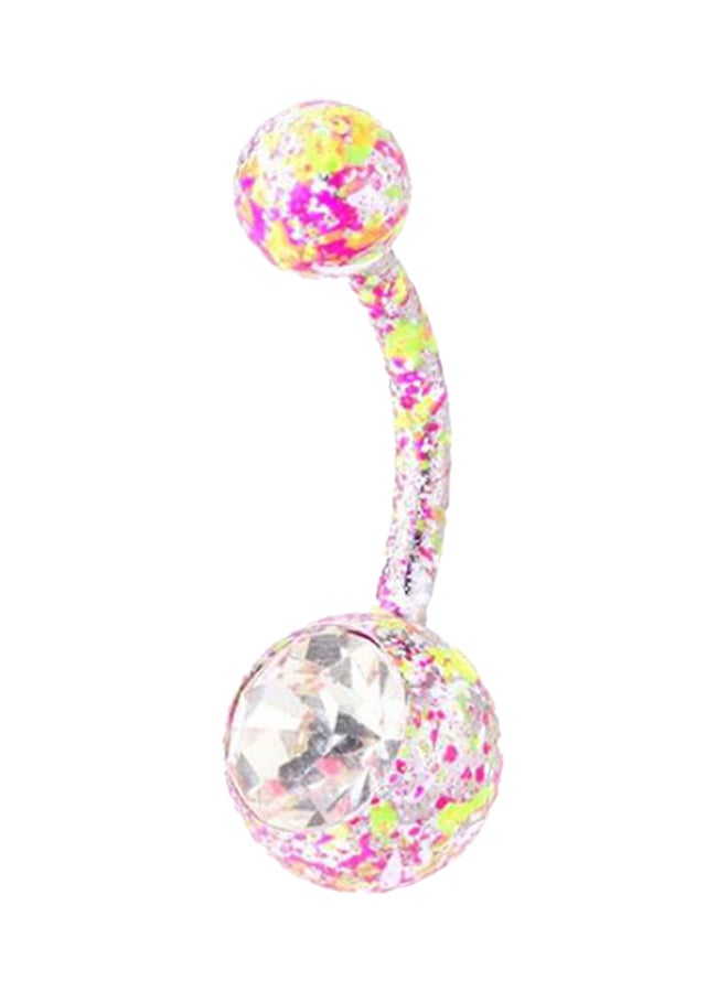 Bluelans Crystal Rhinestone Floral Dangle Button Belly Ring