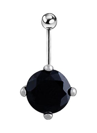 Round Turquoise Silver Plated Belly Ring - v1521632789/N13624685A_1