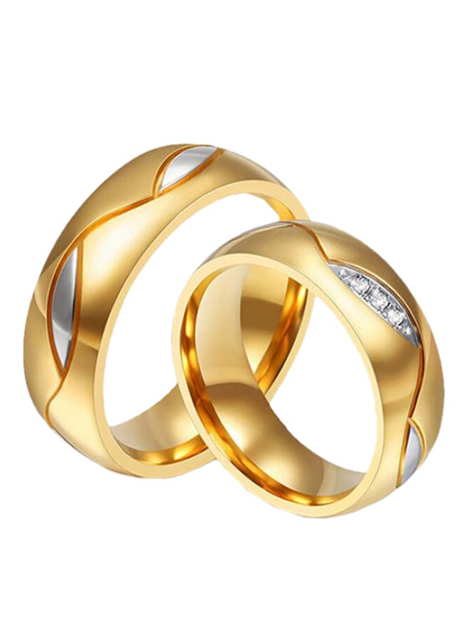 Bluelans 18K Gold Plated Zirconia Wedding Band - Image 1
