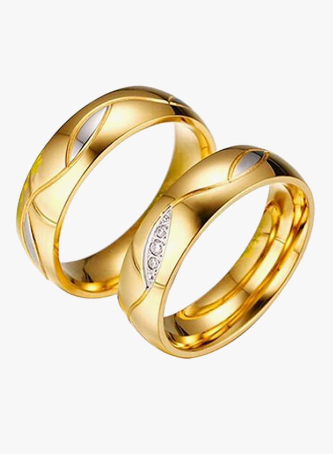 Bluelans 18K Gold Plated Zirconia Wedding Band - Image 3