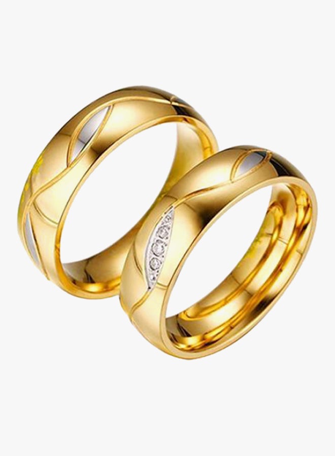 Bluelans - 18K Gold Plated Zirconia Wedding Band - Image 1