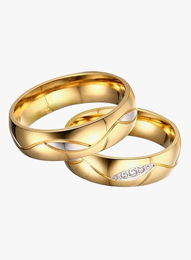 Bluelans - 18K Gold Plated Zirconia Wedding Band - Image 1