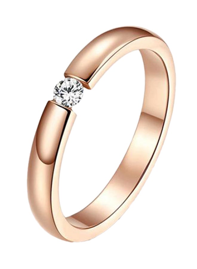 Bluelans Titanium Steel Rhinestone Inlaid Wedding Ring 
