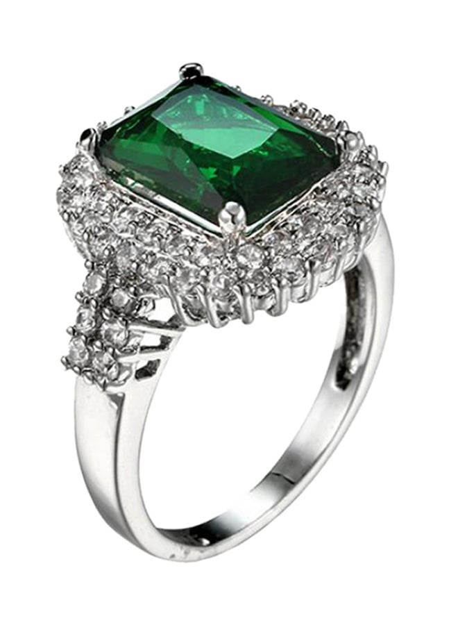 Bluelans - Silver Plated Zircon Studded Wedding Ring - Image 1