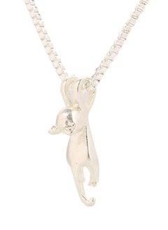 925 Sterling Silver Jumping Cat Pendant Necklace