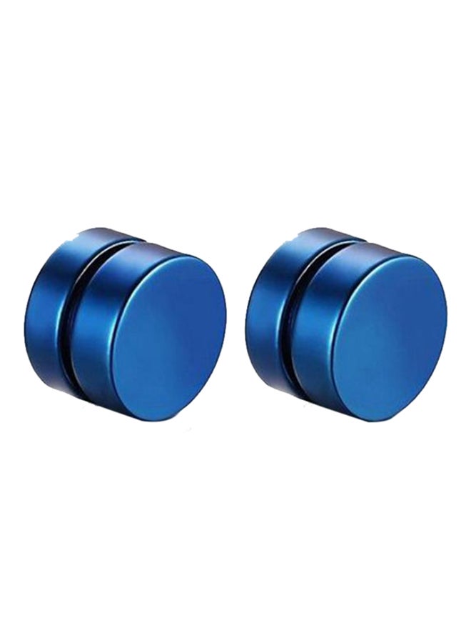 Bluelans Stainless Steel Round Magnetic Clip On Earrings 