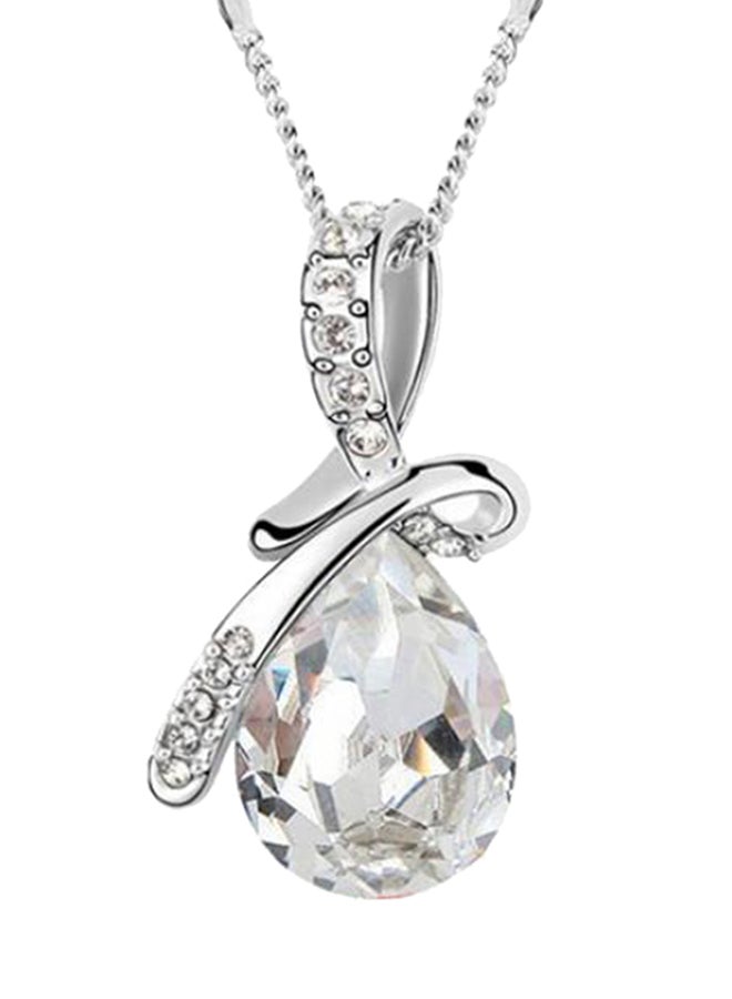بلولانز قلادة بدلاية على شكل دمعة وقلب مرصعين بحجر الراين