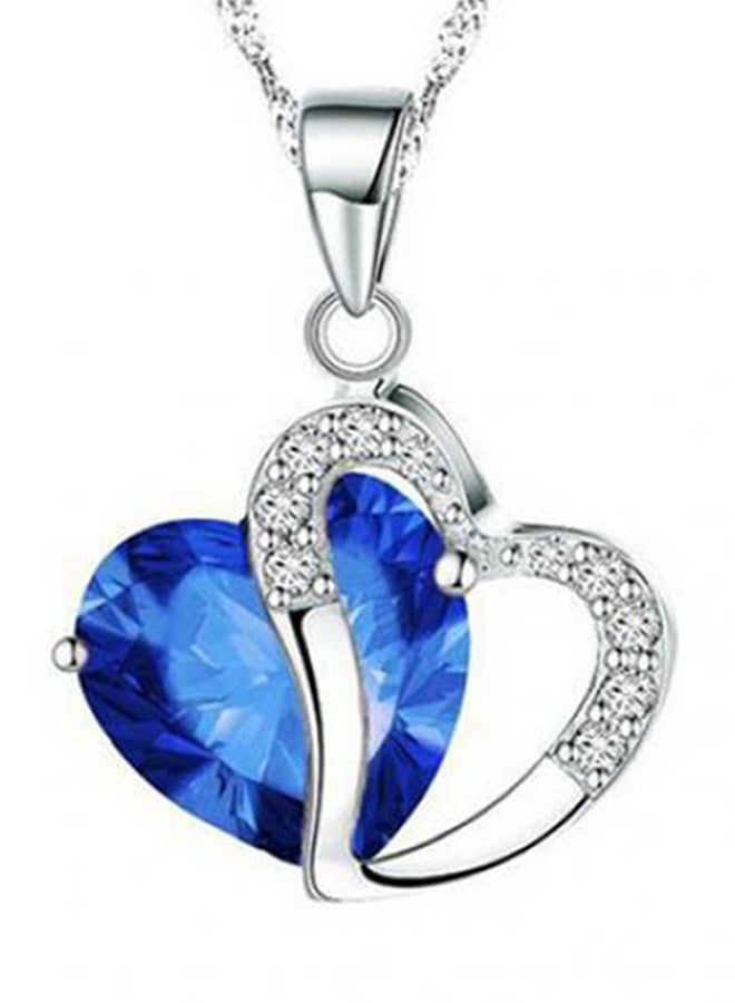 بلولانز قلادة بدلاية على شكل دمعة وقلب مرصعين بحجر الراين