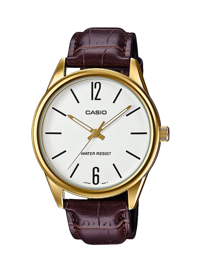 CASIO Men's Leather Analog Watch MTP-V005GL-7B - 40 mm - Dark Brown - Image 1