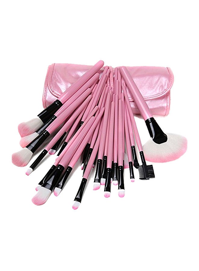 مجموعة من 32 فرشاة مكياج احترافية وردي