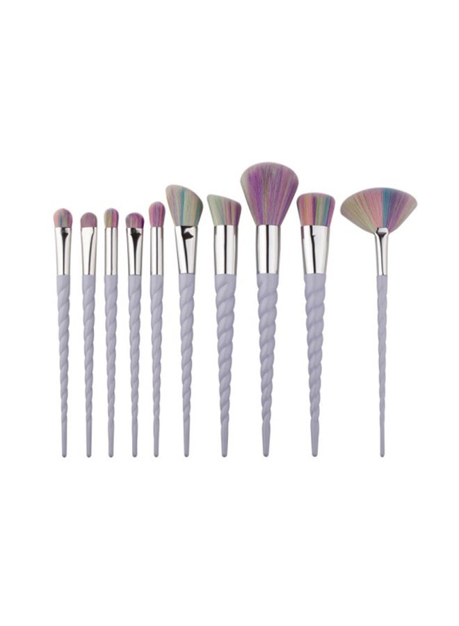 10-Piece Unicorn Makeup Brush Set Pinl - Image 1