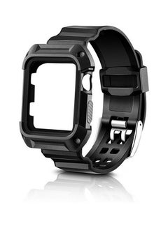 All-In-One Rugged Armor Protective Case With Strap For 38mm Apple Watch Series 3/2/1 Black