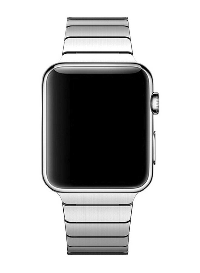 Stainless Steel Wristband Strap With Butterfly Clasp For 42mm Apple Watch Series 3/2/1 Silver