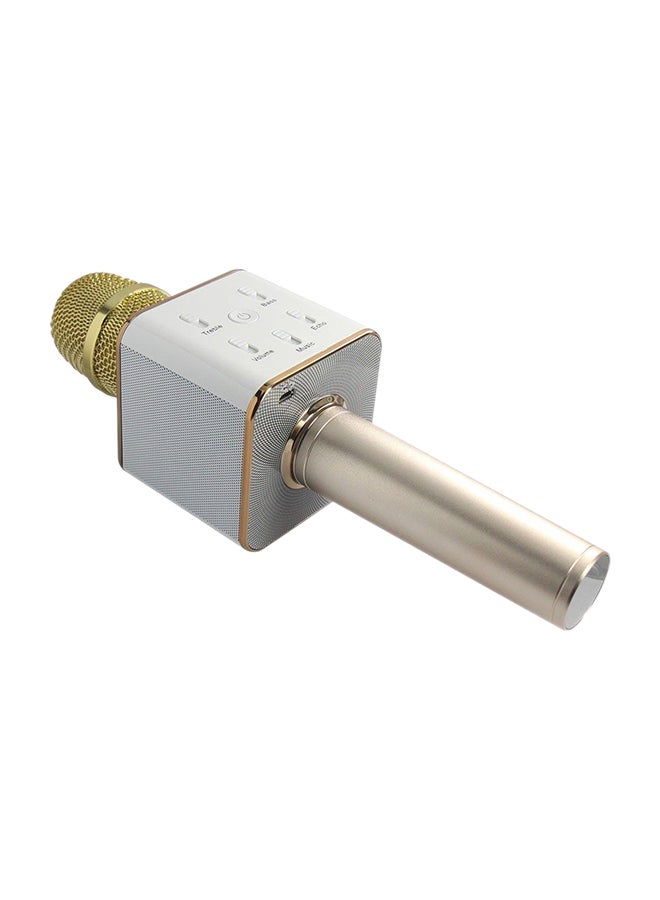 Q7 Wireless Handheld Karaoke Microphone Bluetooth For iPhone 6S Gold/White 