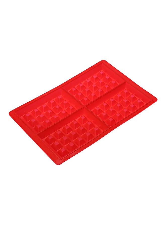 Generic - 4-Cavity Waffles Cake Baking Mould Red - Image 1