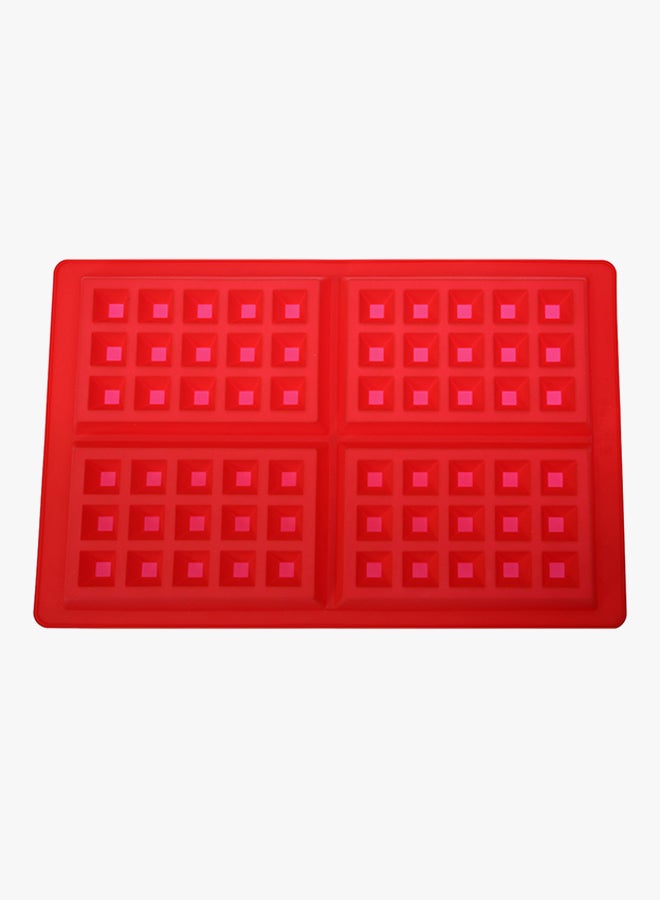 Generic - 4-Cavity Waffles Cake Baking Mould Red - Image 1