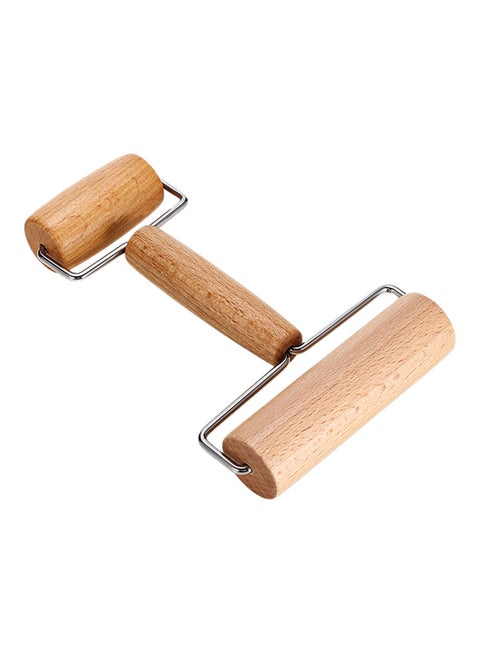 T-Type Baking Stick Wooden Rolling Pin Brown 3.2x10.5x6cm