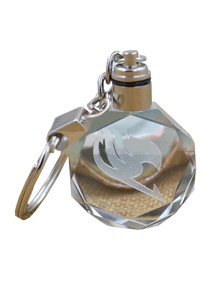 أوتاد سلسلة مفاتيح بإضاءة LED بنقشة شعار مسلسل الرسوم المتحركة "Fairy Tail" شفاف/فضي - Image 1