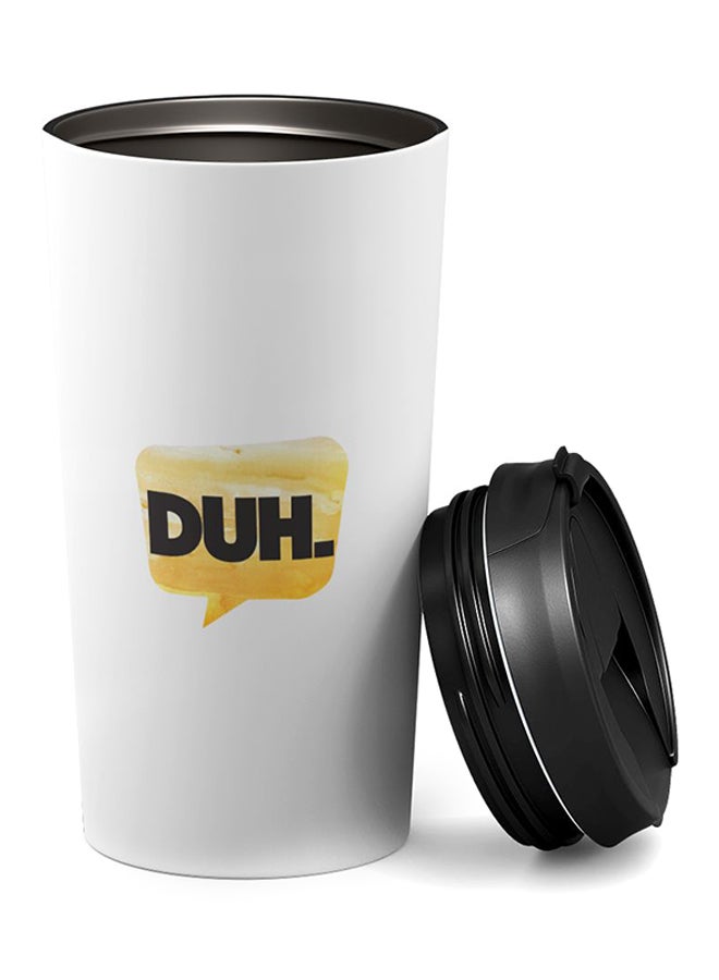 LOUD UNIVERSE Travel Tumbler With Sip Lid White/Black 9 x 17cm 