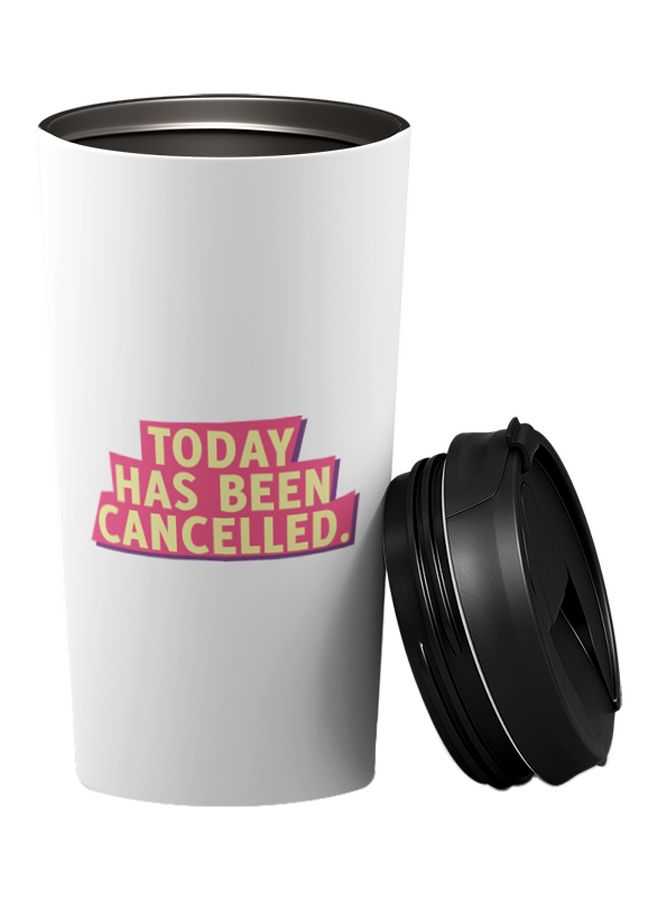 LOUD UNIVERSE Travel Tumbler With Sip Lid White/Black 9 x 17cm 
