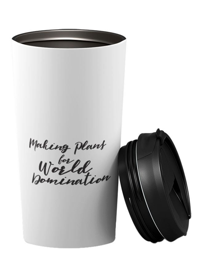 LOUD UNIVERSE Travel Tumbler With Sip Lid White/Black 9 x 17cm 