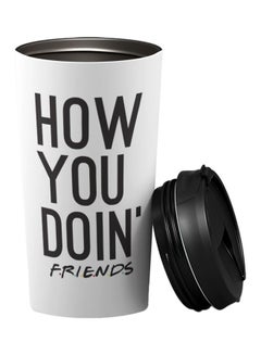 LOUD UNIVERSE Travel Tumbler With Sip Lid White/Black 9 x 17cm 