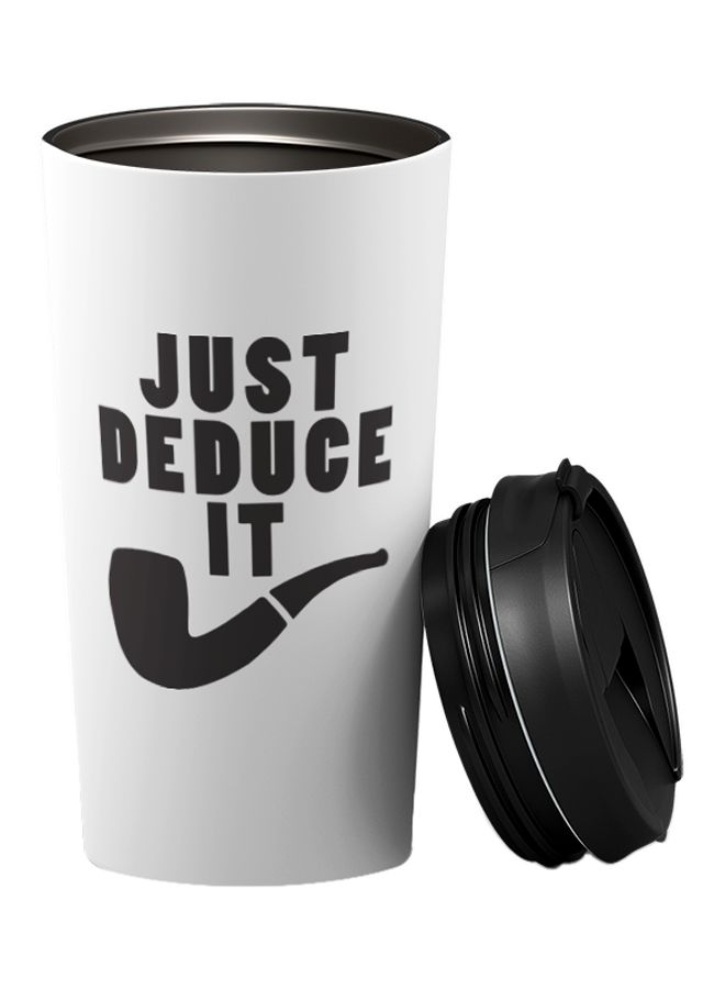LOUD UNIVERSE Travel Tumbler With Sip Lid White/Black 9 x 17cm 