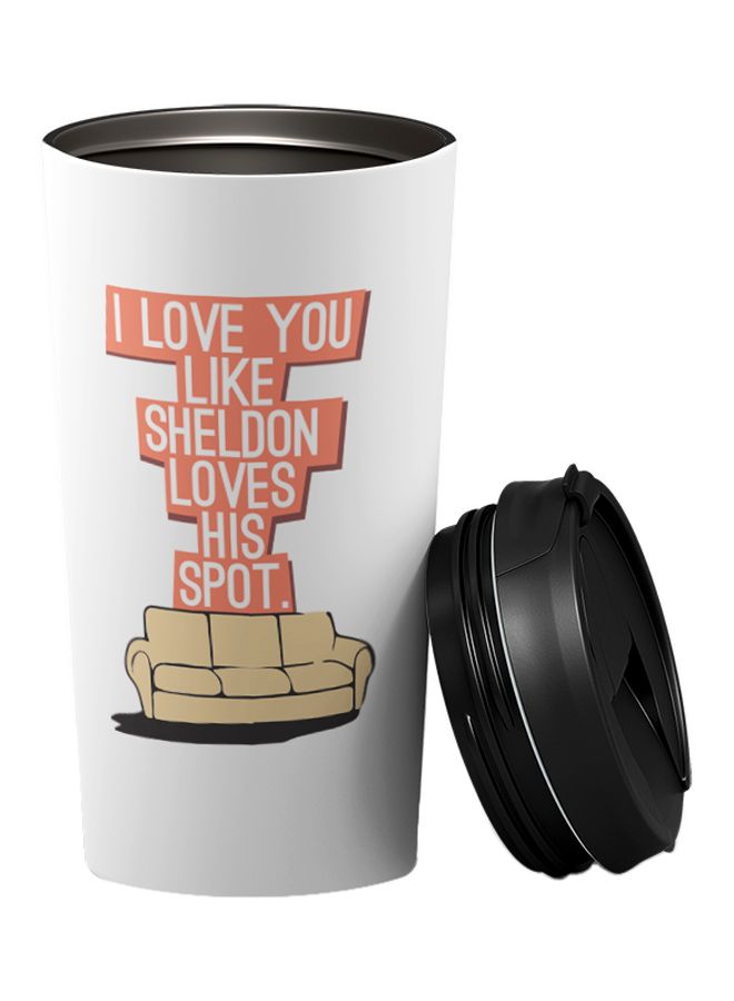 LOUD UNIVERSE Travel Tumbler With Sip Lid White/Black 9 x 17cm 
