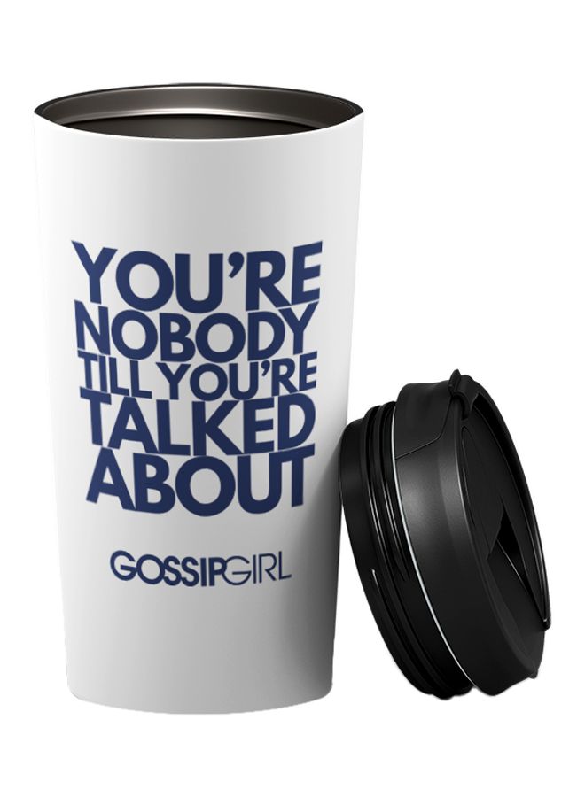 LOUD UNIVERSE Travel Tumbler With Sip Lid White/Black 9 x 17cm 
