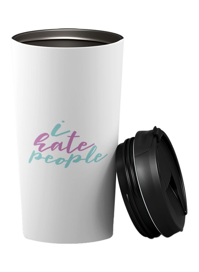 لاود يونيفيرس كأس للتنقل مع غطاء للشرب أبيض/ أسود 9 x 17سم
