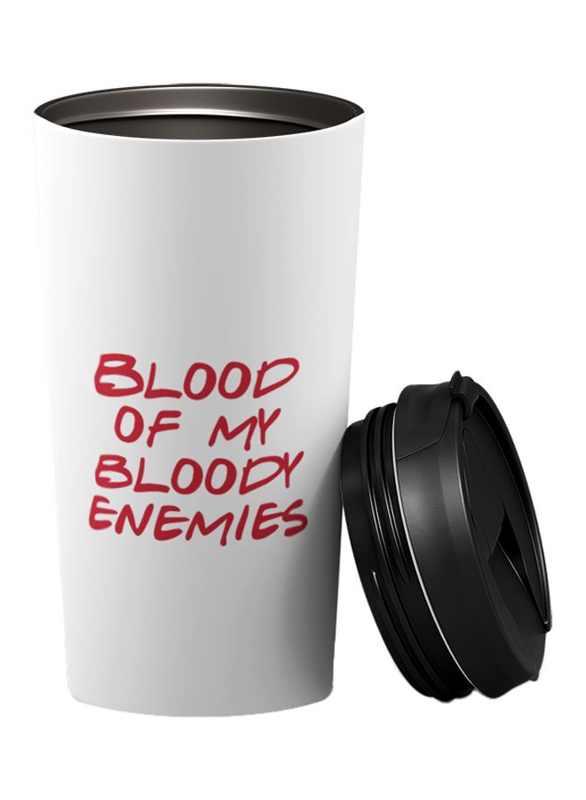 LOUD UNIVERSE Travel Tumbler With Sip Lid White/Black 9 x 17cm 