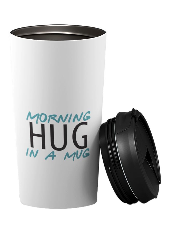 LOUD UNIVERSE Travel Tumbler With Sip Lid White/Black 9 x 17cm 