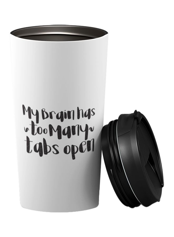 LOUD UNIVERSE Travel Tumbler With Sip Lid White/Black 9 x 17cm 