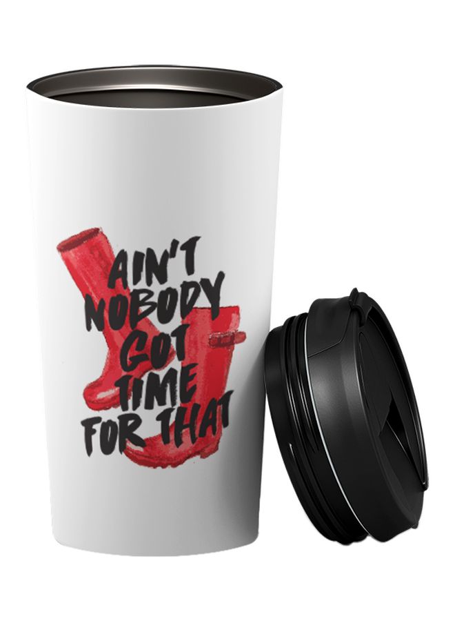 LOUD UNIVERSE Travel Tumbler With Sip Lid White/Black 9 x 17cm 