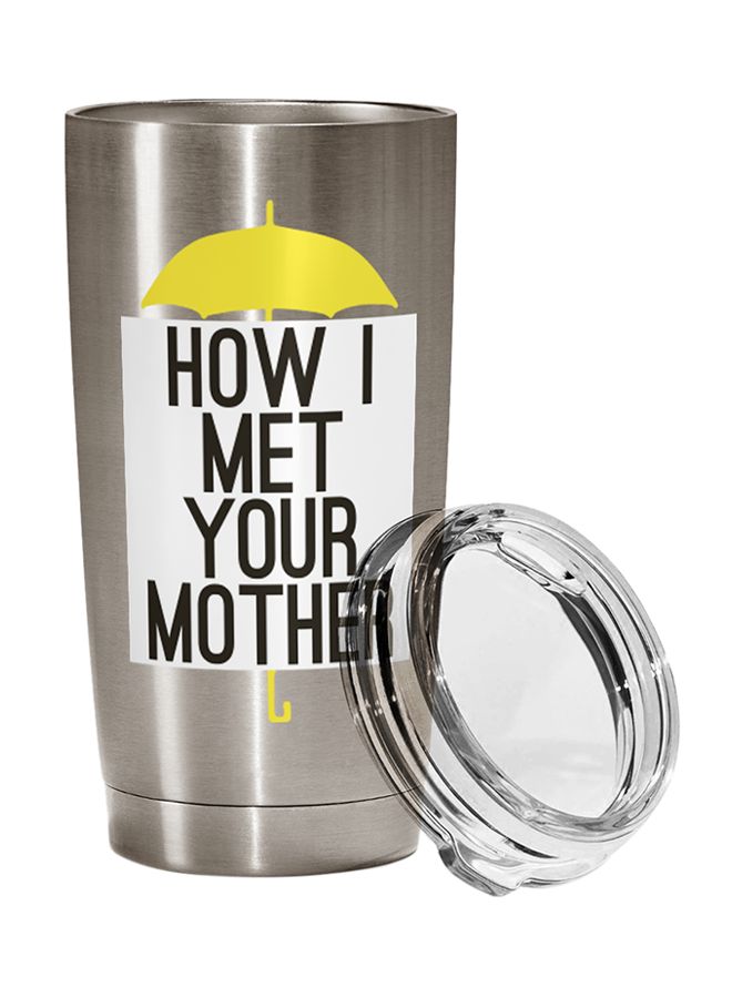 LOUD UNIVERSE Stainless Steel Travel Tumbler With Acrylic Lid Silver/Clear 9 x 17cm 