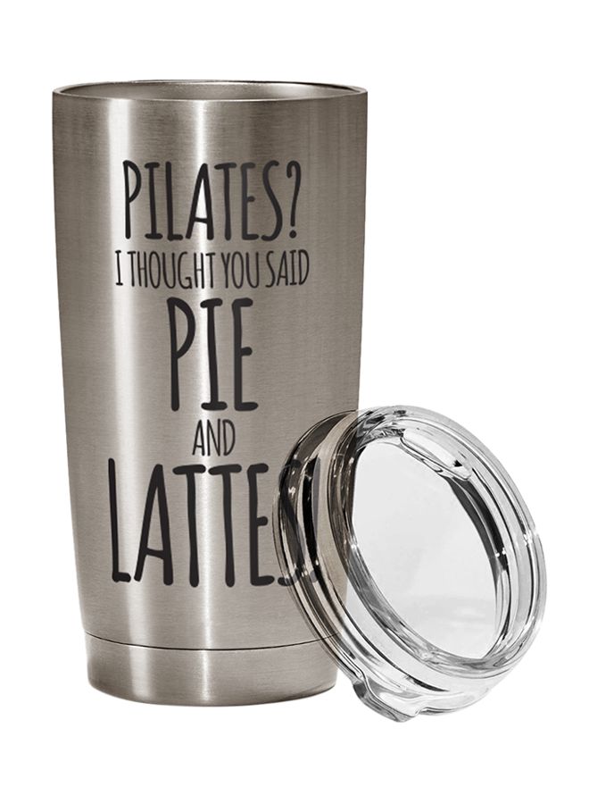 LOUD UNIVERSE Stainless Steel Travel Tumbler With Acrylic Lid Silver/Clear 9 x 17cm 