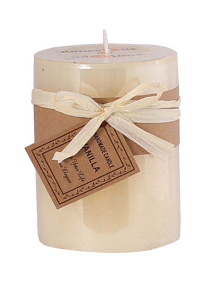 Frosted Vanilla Scented Candle Ivory 7.3 x 9.5cm