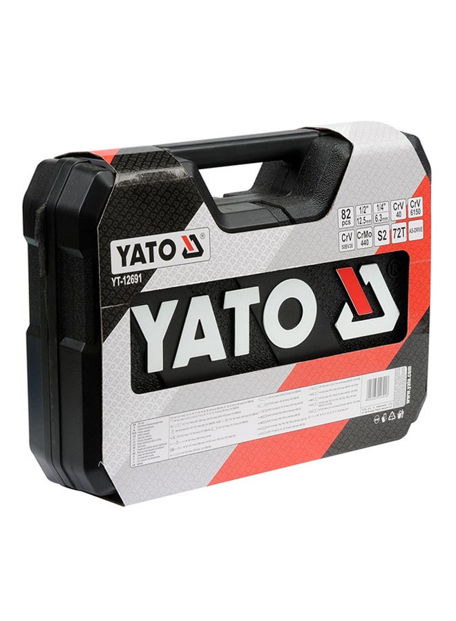 Yato - 82-Piece Socket Set Black 1/2inch - Image 1