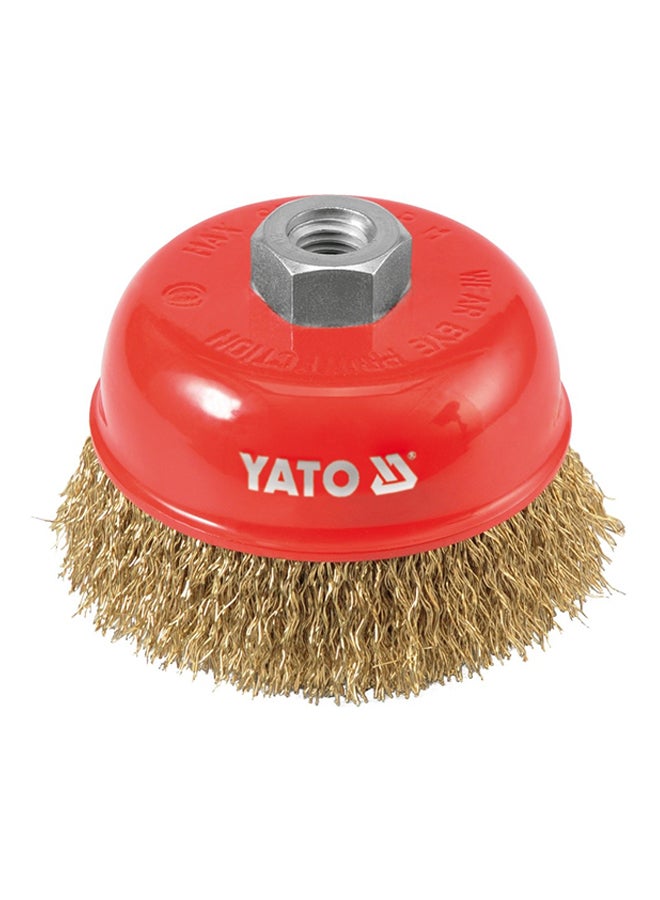 ياتو فرشاة بأسلاك على شكل كوب من النحاس الأصفر أحمر/ذهبي