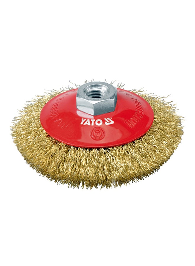 Yato Circular Saw Brass Wire Brush Gold/Red 100mm