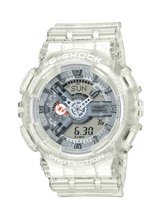 جي شوك men Round Shape Resin Band Analog & Digital Wrist Watch - Clear - GA-110CR-7ADR