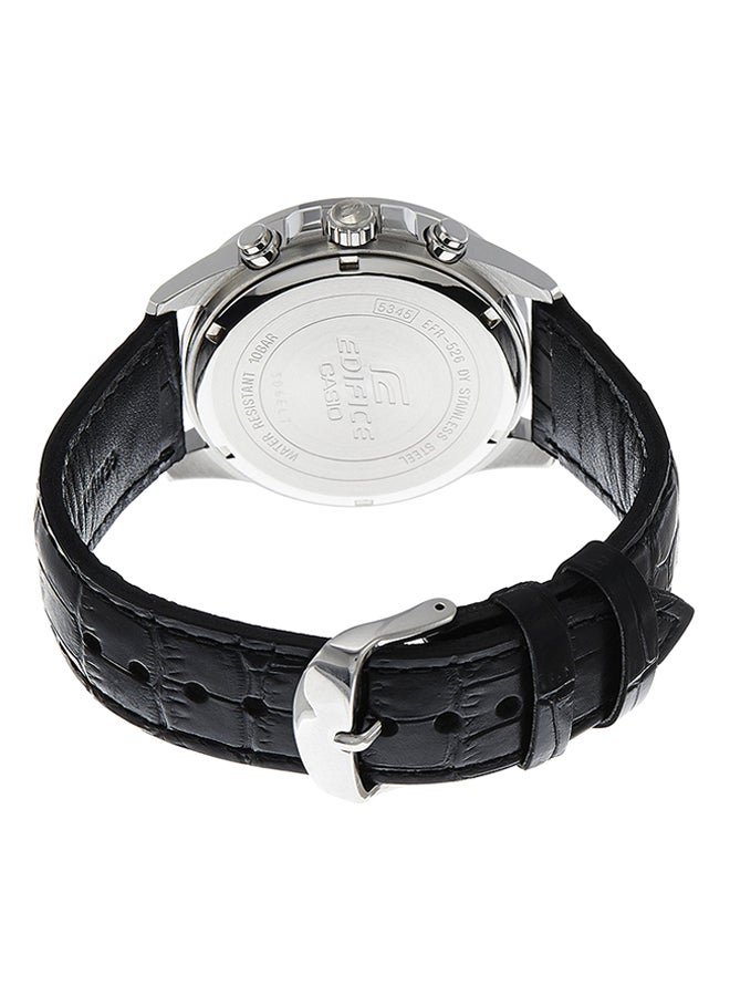 CASIO Men's Leather Analog Wrist Watch EFR-526L-1AVUDF - 49 mm - Black - Image 2