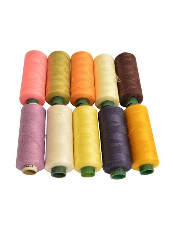 فاشون فن طقم بكرات خيوط خياطة سلسلة قُطرية (A) MSM-5052 مكون من 10 قطع أصفر/ وردي/ أبيض 125جرام