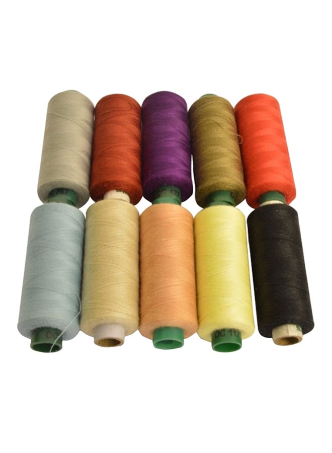 فاشون فن طقم بكرات خيوط خياطة سلسلة قُطرية (B) MSM-5051 مكون من 10 قطع أرجواني / أسود / أزرق 125جرام