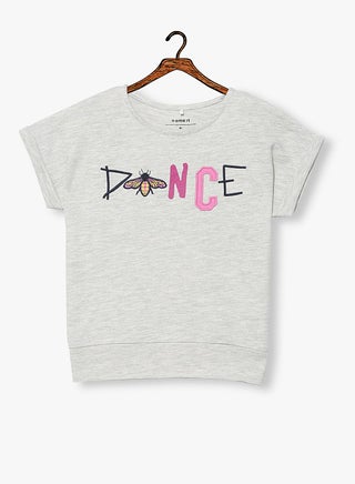 Text Embroidered Sweatshirt Grey