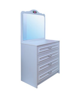 Mikkijo Kids Dresser | Dressing Table | Vanity Table | Makeup Table With Mirror | Particle Board | Drawers, Storage White 89x172x47cm