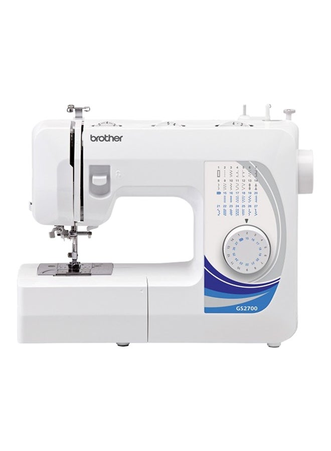 brother Traditional Metal Chassis Electric Sewing Machines Featuring 27 Built-In Stitch Selections For Convenient And Versatile Sewing | This Sewing Machine Features A Built-In Needle Threader And Quick Set Bobbin | 1-Step Buttonhole And | Made In Vietnam GS2700 White/Blue/Silver  - Image 1